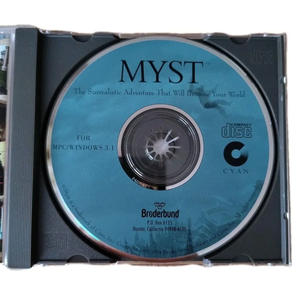 Vintage Myst Windows 3.1 PC CD-Rom Broderbund 1994 Jewel Case